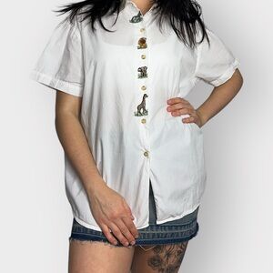 Vintage 1990’s Victoria Jones “Exploring Africa” Animal Safari Top